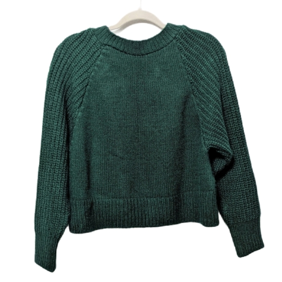 TOPSHOP Green Knit Twist Back Sweater M - Picture 7 of 10